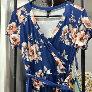 Blue Floral Maxi Dress